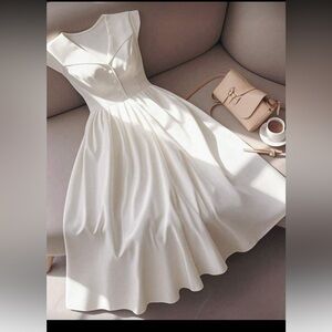 NWOT****Elegant White Sleeveless Dress